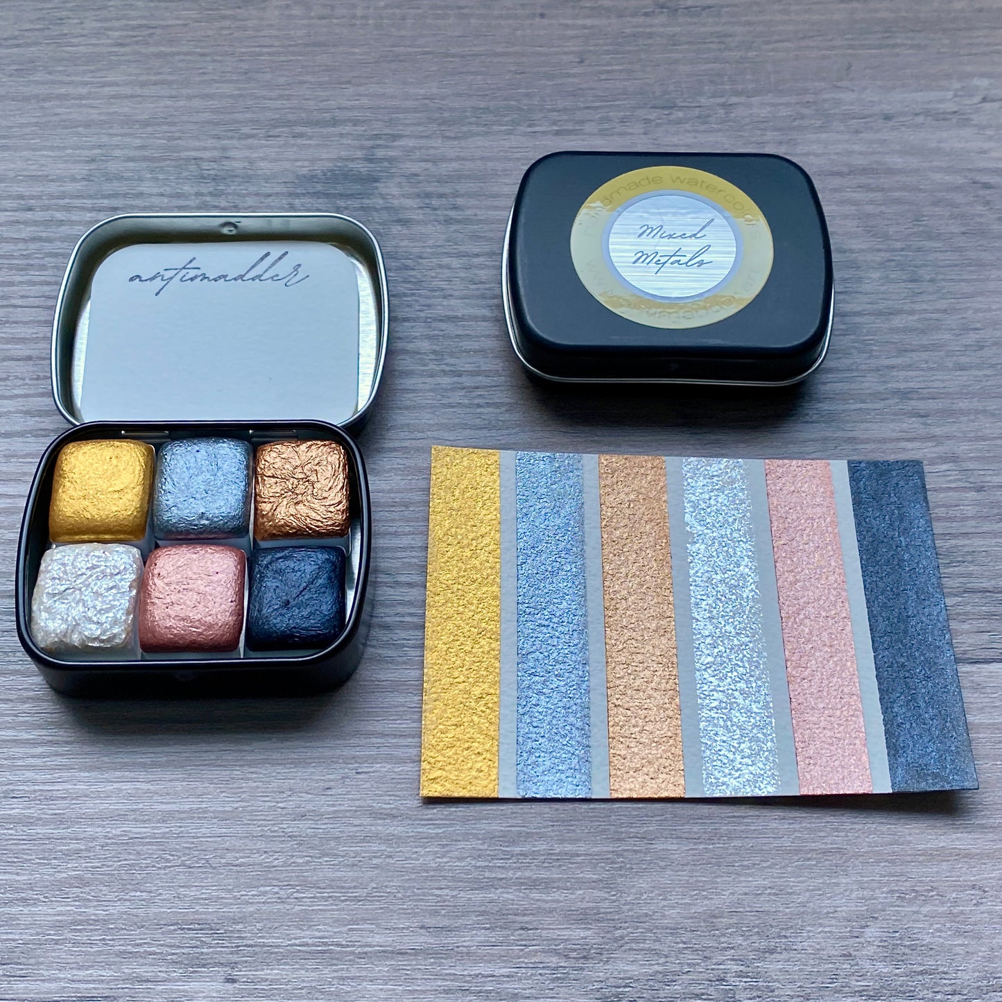 Mixed Metals - Set of 6 Watercolors