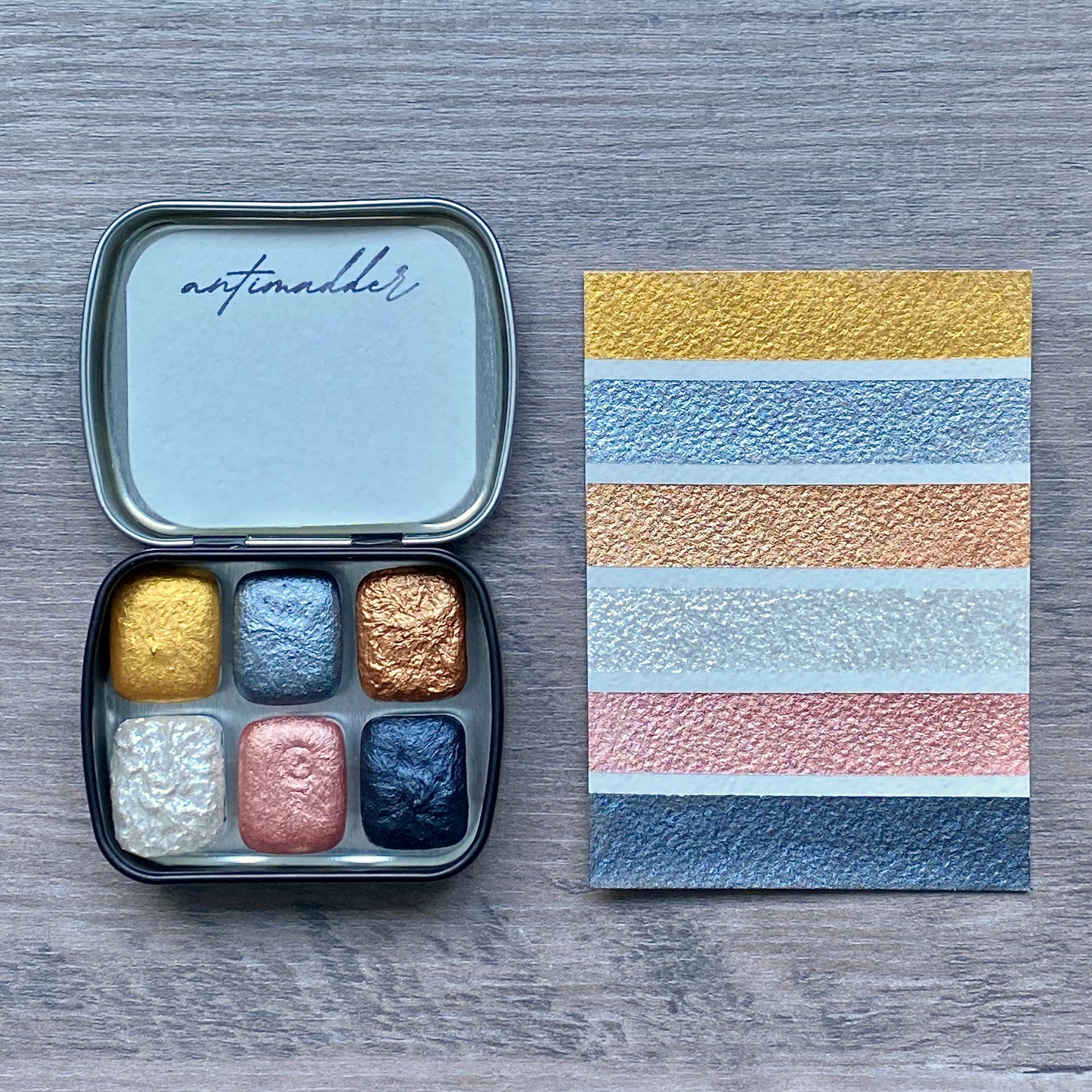 Mixed Metals - Set of 6 Watercolors